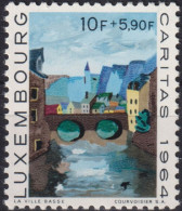 1964 Luxemburg Drawing "Lower Town" (10+5.90 Fr.) ** Mi:LU 708, Sn:LU B245, Yt:LU 659, Sg:LU 755 - Nuevos