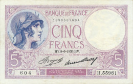 France P-72 5 Francs 1933 Pressed Used - 5 F 1917-1940 ''Violet''