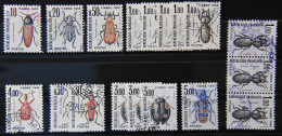 France 1982 - Petit Lot De18 Timbres Taxe - Les Coléoptères I Et II - N° 103-104-105-106-108-109-111-112- - 1960-.... Afgestempeld