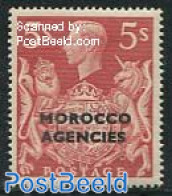 Great Britain 1949 5Sh, Morocco Agencies, Stamp Out Of Set, Mint NH, History - Ongebruikt