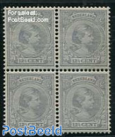 Netherlands 1891 12.5c Grey, Block Of 4 [+], Unused (hinged) - Neufs