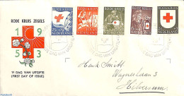 Netherlands 1953 Red Cross FDC, Closed Flap, Written Address, First Day Cover, Health - Red Cross - Covers & Documents