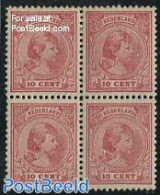 Netherlands 1891 10c Brickred, Block Of 4 [+], Unused (hinged) - Unused Stamps
