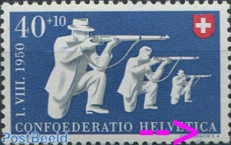 Switzerland 1950 40+10c, Plate Flaw, Cedilla Under C HELVETICA, Mint NH, Sport - Various - Shooting Sports - Errors, M.. - Nuevos