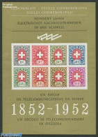 Switzerland 1952 Special Sheet, 100 Years Telegraph, No Postal Val, Mint NH - Nuevos