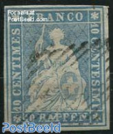 Switzerland 1854 10R, Blue, 2nd Munich Print, Used, Used Stamps - Used Stamps