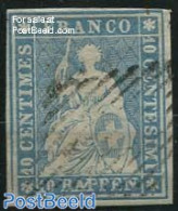 Switzerland 1854 10R, Blue, 2nd Munich Print, Used, Used Stamps - Usados