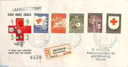 Netherlands 1953 Red Cross FDC, Closed Cover, With Address, Registered, First Day Cover, Health - Red Cross - Covers & Documents