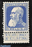 Belgium 1905 25c, Stamp Out Of Set, Unused (hinged) - Ungebraucht