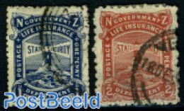 New Zealand 1905 Government Life Insurance 2v, Used, Used, Various - Lighthouses & Safety At Sea - Used Stamps