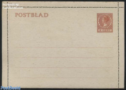 Netherlands 1935 Card Letter (Postblad) 6c, Redbrown, Unused Postal Stationary - Lettres & Documents