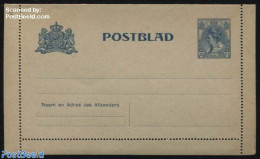 Netherlands 1909 Card Letter (Postblad) 12.5c, Unused Postal Stationary - Cartas & Documentos