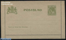 Netherlands 1907 Card Letter (Postblad) 3c Olive, Unused Postal Stationary - Cartas & Documentos