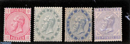 Belgium 1883 Definitives, King Leopold II 4v, Unused (hinged) - Ungebraucht