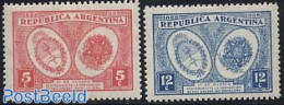 Argentina 1928 Peace With Brazil 2v, Mint NH, History - Coat Of Arms - Unused Stamps