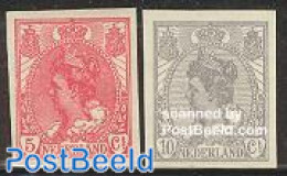 Netherlands 1923 Definitives 2v, Imperforated, Unused (hinged) - Ongebruikt