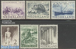 Netherlands 1950 Summer Issue, Reconstruction 6v, Mint NH, Transport - Various - Ships And Boats - Agriculture - Art -.. - Neufs