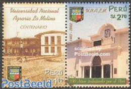 Peru 2002 Agricultural University 2v [:], Mint NH, Science - Various - Education - Agriculture - Art - Architecture - Agriculture