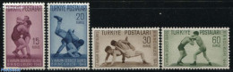Türkiye 1949 European Wrestling Games 4v, Mint NH, History - Sport - Europa Hang-on Issues - Boxing - Sport (other An.. - Otros & Sin Clasificación