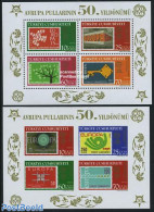 Türkiye 2005 50 Years Europa Stamps 2 S/s (perf. & Imperf.), Mint NH, History - Europa Hang-on Issues - Stamps On Sta.. - Other & Unclassified