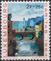 1964 Luxemburg Drawing "Lower Town" (10+5.90 Fr.) ** Mi:LU 708, Sn:LU B245, Yt:LU 659, Sg:LU 755 - Nuevos