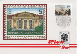 Finland Suomi 1990 Maximum Card, Austria Wien Wiener Konzerthaus, Music Musik Orchestra - Maximum Cards & Covers