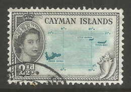 CAYMAN ISLANDS. QE2. 2 ½d MAP & SHELL USED. - Caimán (Islas)