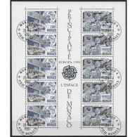 Monaco 1991 Europa CEPT Weltraumfahrt Block 50 Gestempelt (C91335) - Blocks & Kleinbögen