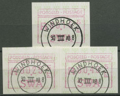 Südwestafrika 1988 Automatenmarken Satz 0,16/0,25/0,40, ATM 1.1/2c Gestempelt - Südwestafrika (1923-1990)