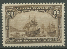 Kanada 1908 300 J. Gründung Quebecs Segelschiffe 91 Mit Falz, Kleine Fehler - Unused Stamps