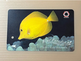 Singapore SMRT TransitLink Metro Train Subway Ticket Card, Blue Paradise Yellow Tang SurgeonFish, Set Of 1 Used Card - Singapour