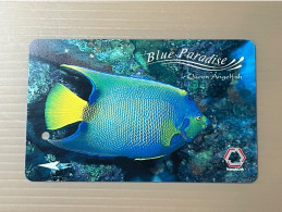 Singapore SMRT TransitLink Metro Train Subway Ticket Card, Blue Paradise Queen AngelFish, Set Of 1 Used Card - Singapour