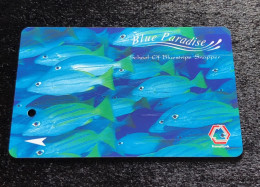 Singapore SMRT TransitLink Metro Train Subway Ticket Card, Blue Paradise Bluestripe Snapper, Set Of 1 Used Card - Singapour