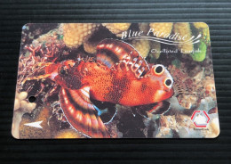 Singapore SMRT TransitLink Metro Train Subway Ticket Card, Blue Paradise Ocellated Lionfish, Set Of 1 Used Card - Singapour