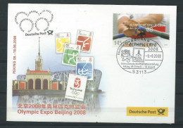 ALLEMAGNE ALEMANIA GERMANY DEUTSCHLAND BUND 2008 SPORTS: SUMMER OLYMPICS, PEKING FDC  MI 2652 YT 2477 SC B1000 SG 3525 - 2001-2010