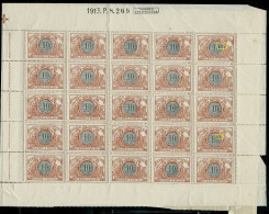 2 Panneaux De 25 X Le N° TR28 + Inscriptions En Marge ( 1913 Et Timbre Chemins De Fer ) ** - Neufs