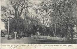 Gruss Aus Gross-Lichterfelde 1906 Belebt Kaiser-Wilhelm-Denkmal Und Paulus Kirche - Lichterfelde