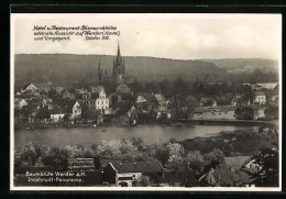 AK Werder A. Havel, Hotel Und Restaurant Bismarckhöhe, Stadtansicht Zur Baumblüte  - Werder