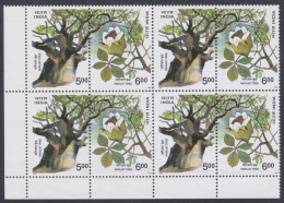 Inde India 1997 MNH Se-tenant, Parijat Tree, Divine Tree In Hindu Mythology, Hinduism, Religion, Block Of 4 - Unused Stamps