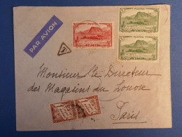 DQ0  REUNION  BELLE  LETTRE TAXEE FRANCE  RR   1939   A  PARIS  FRANCE +AFF. INTERESSANT++ + - Cartas & Documentos