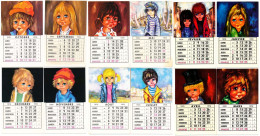 12 CPSM/CPM 9 X 14 Calendrier Les 12 Mois De L'année 1976 Illustrés Par Des Dessins Ressemblant à Ceux De Michel Thomas - Altri & Non Classificati