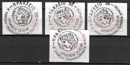 GREECE 1986 FRAMA Stamps For Philatelic Exhabition Of Heraklion Exhabition Set Of 22-32-40 Dr + 130 D MNH Hellas M 13 II - Automatenmarken [ATM]