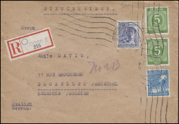 MiF Kontrollrat I+II Auf R-Brief Not-R-Zettel GÖTTINGEN Juni 1948 Nach Brüssel - Covers & Documents