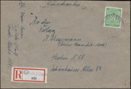936 Ziffer 84 Pf Als EF Mit Not-R-Zettel DATTELN 26.12.47 Nach BERLIN 6.1.1948 - Covers & Documents