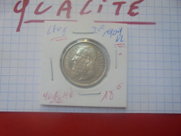 +++QUALITE+++Léopold II. 2 FRANCS 1909 VL (POINT) ARGENT (A.4) - 2 Francs