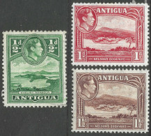 Antigua. 1938-51 KGVI. ½d, 1d, 1½d MH. SG 98, 99, 100a. M6077 - 1858-1960 Crown Colony
