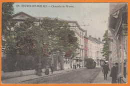 Belgique CPA De  BRUXELLES-IXELLES   Chaussée De Wavre   Le 20 VI 1913 Pour MOLENBEEK  Animée Avec TRAMWAY - Cercanías, Ferrocarril