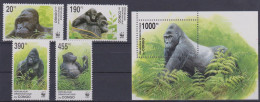 COB 2110/13+BL207 Gorillas 2002 MNH - Nuovi