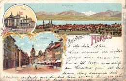 MORGES (VD) Litho. - Multivues - Vue Générale - Grande Rue - Casino - Ed. A. Staub 10118 - Morges