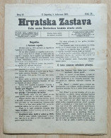 Hrvatska Zastava Pucke Novine Starceviceve Hrvatske Stranke Prava 1908 Br. 32  Croatia Ante Starcevic Newspaper - Sonstige & Ohne Zuordnung